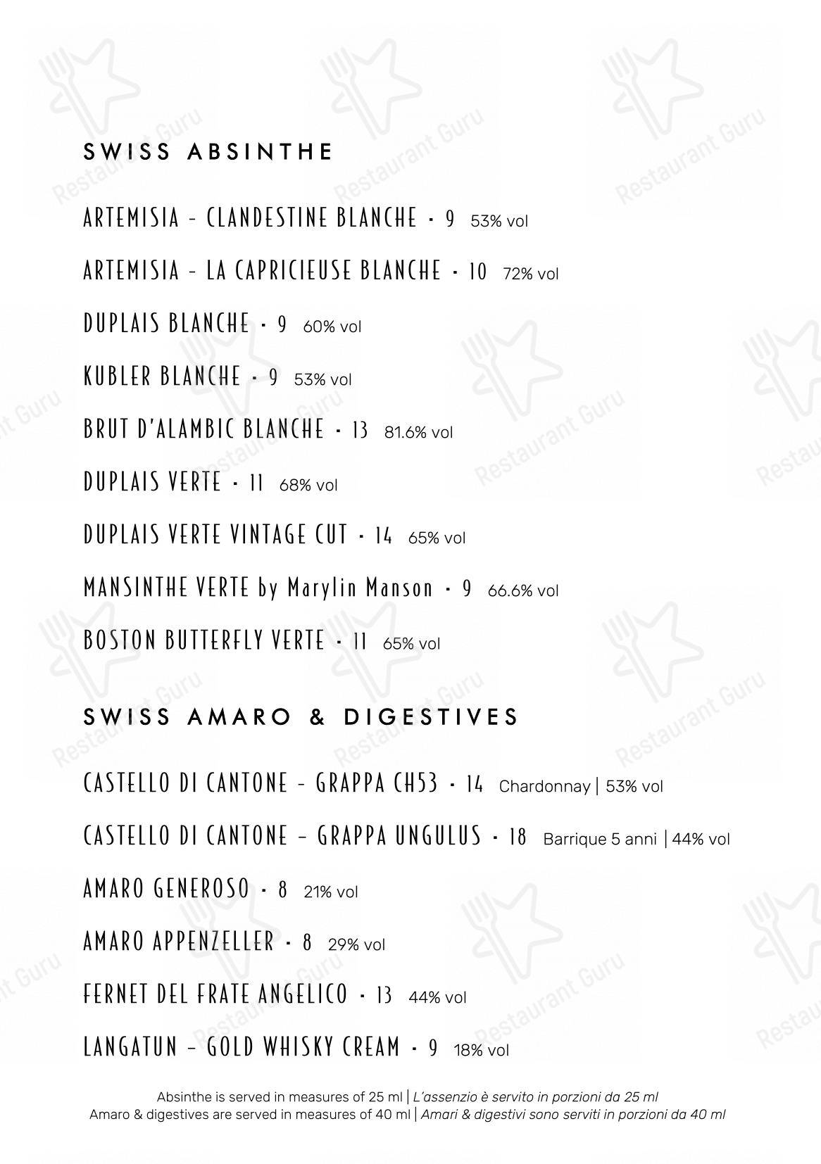FLAMEL Restaurant & Mixology Bar in Lugano - Основное меню