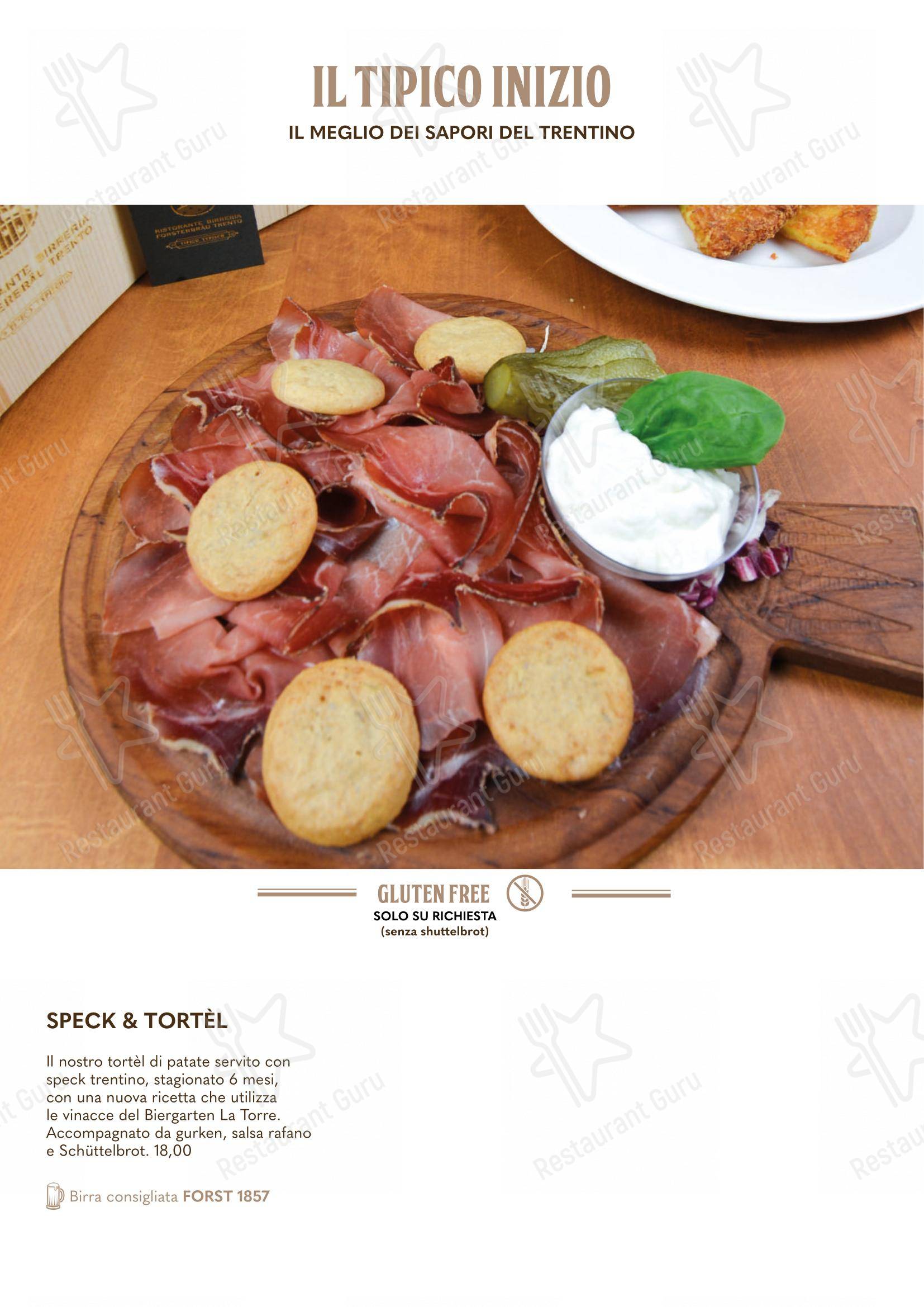 Menu per Forsterbräu Trento pub & bar