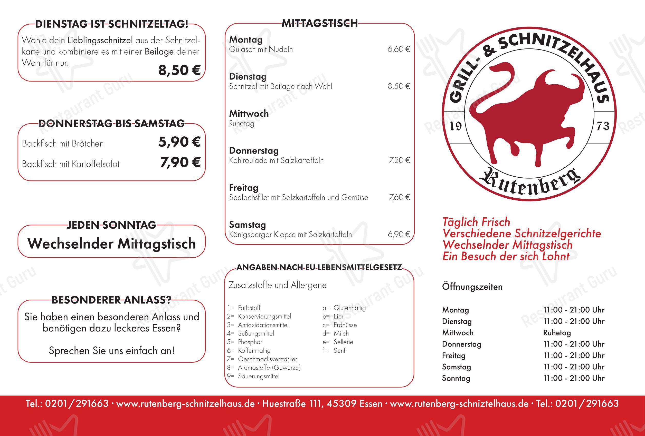 Grill Und Steakhaus Rutenberg Menu
