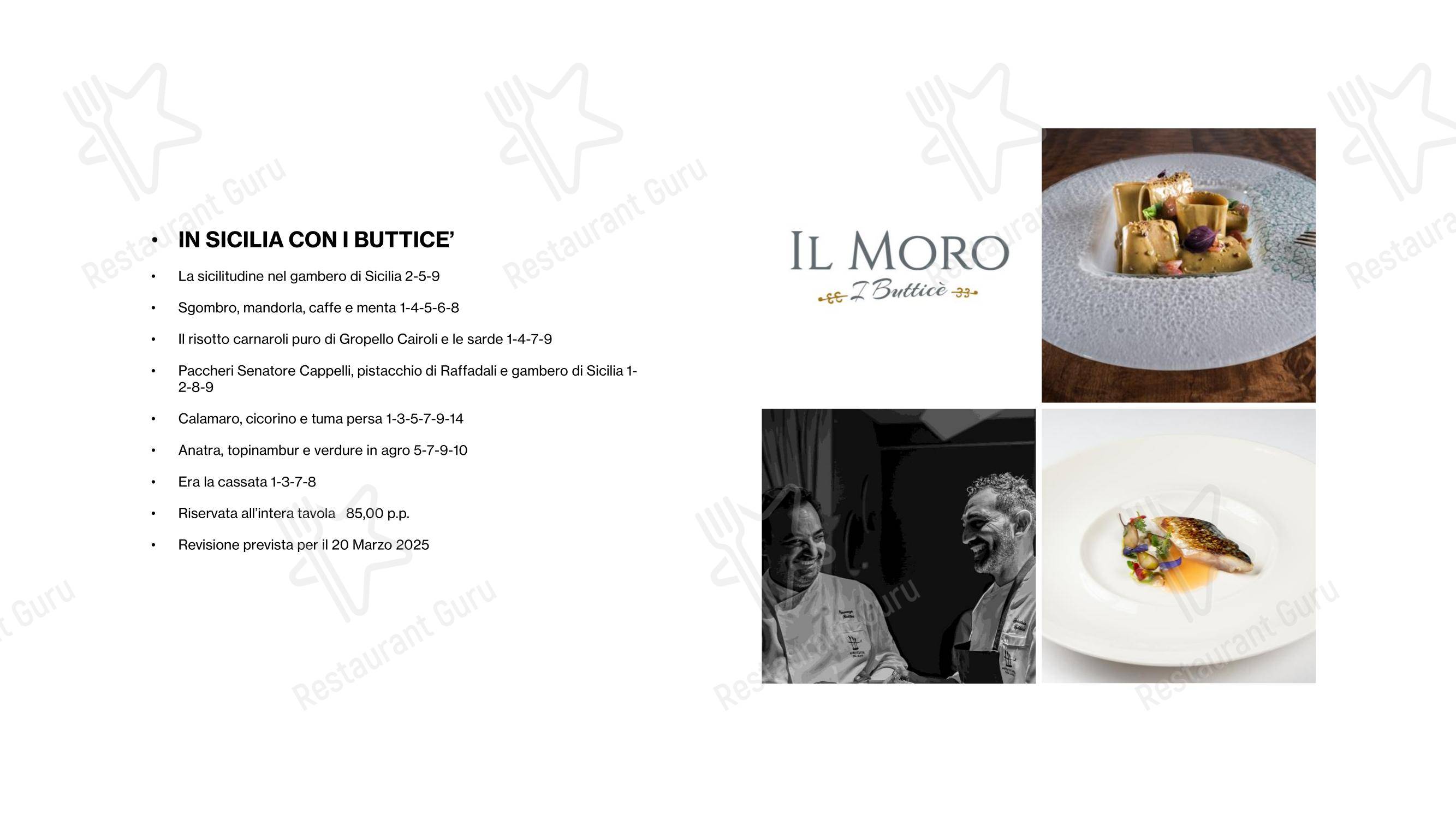 Menu bar per Il Moro Ristorante Monza in Monza