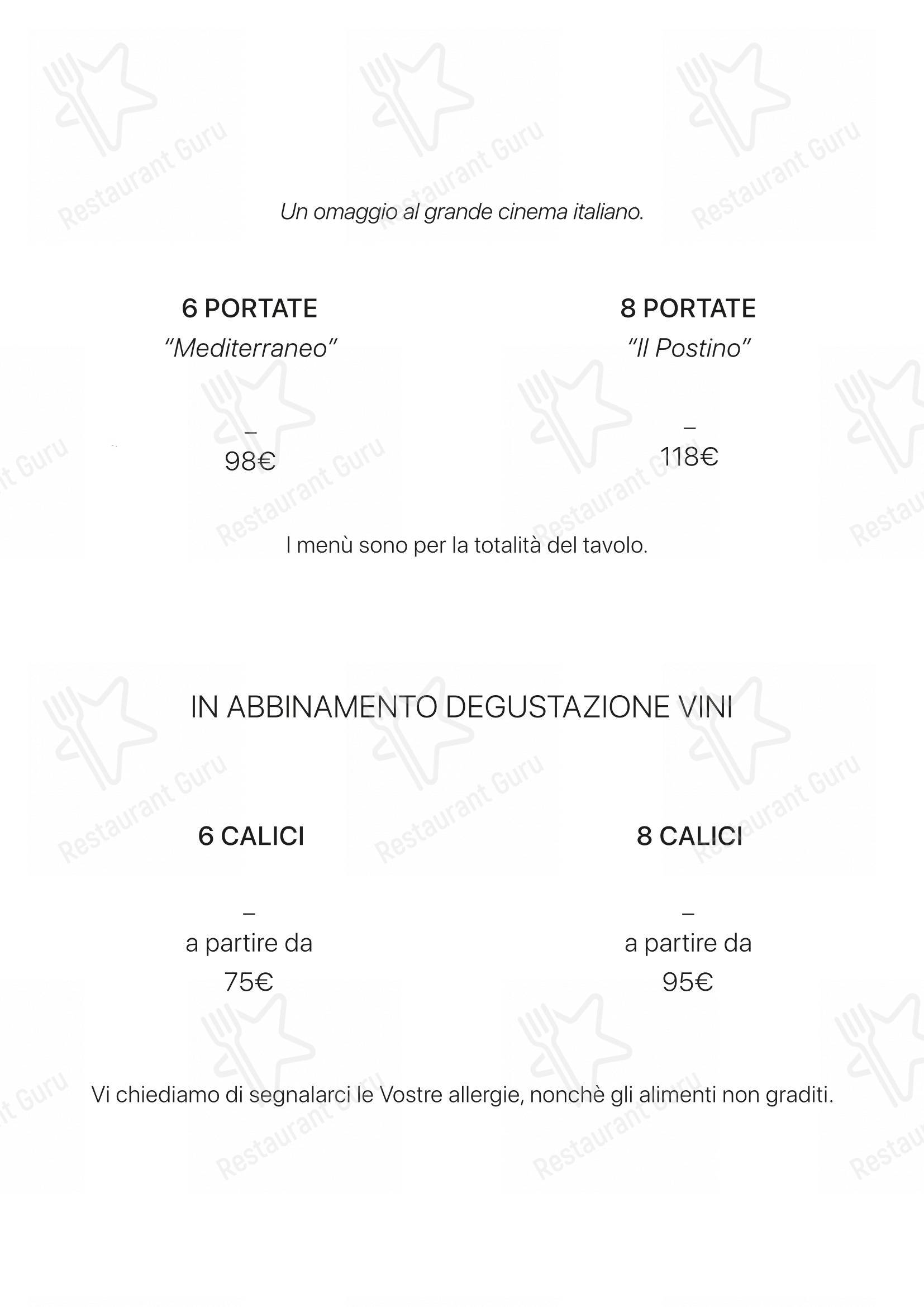 Menu di Ilario Vinciguerra Restaurant - Menu bar