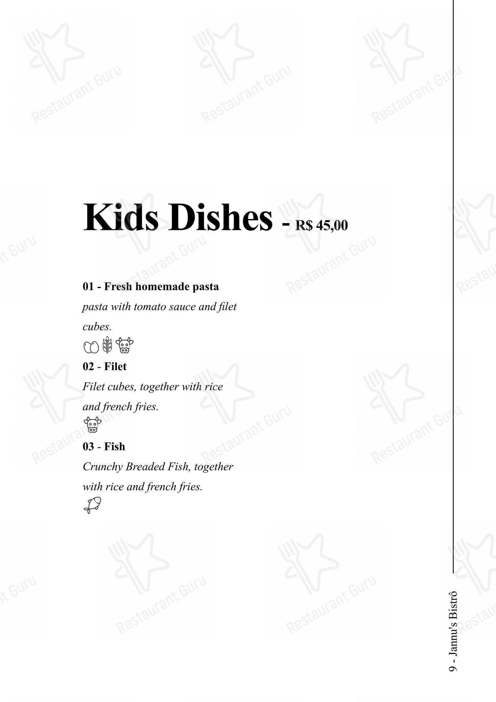 Menu bar para Jannu's Bistrô em Rio Branco