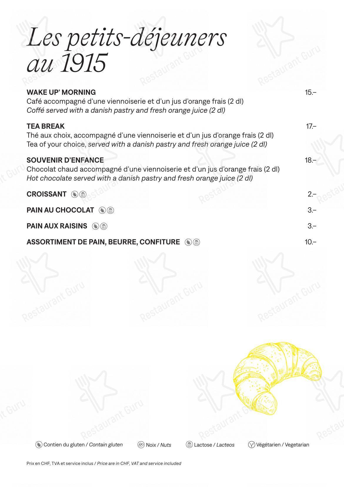 Lausanne Palace in Losanna - Menu