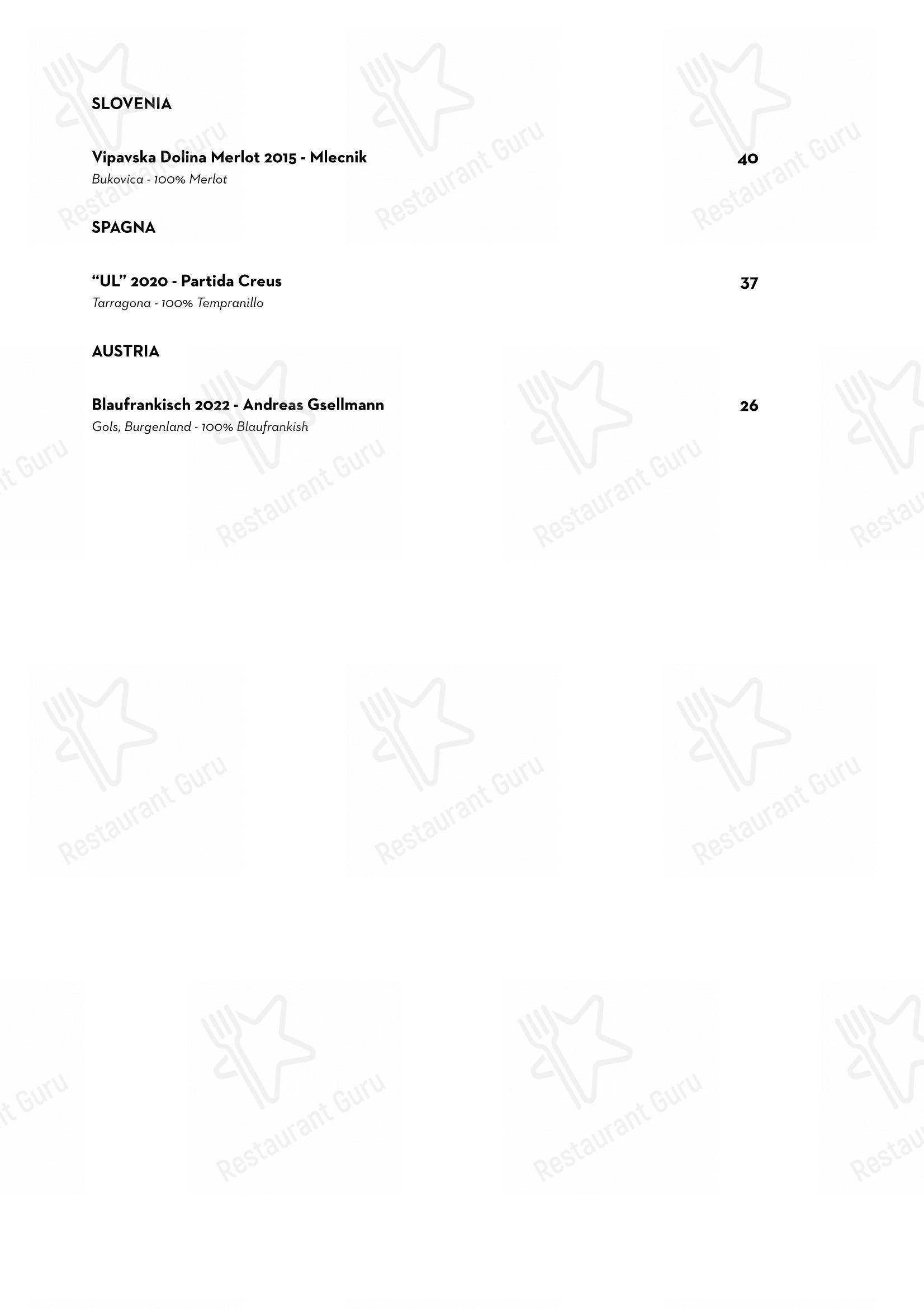 Menu per Luce Ristorante in Perugia