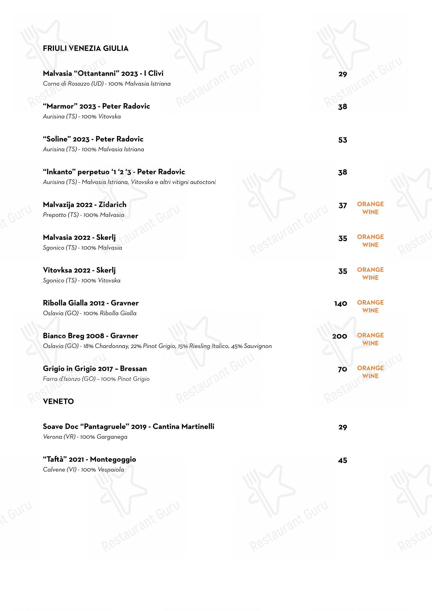 Menu per Luce Ristorante in Perugia
