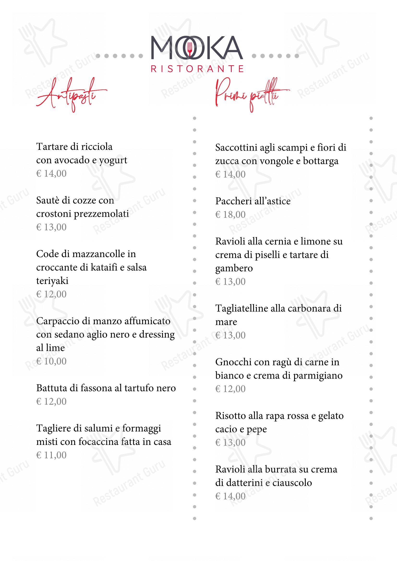 Menu di MOOKA Ristorante Senigallia - 菜单