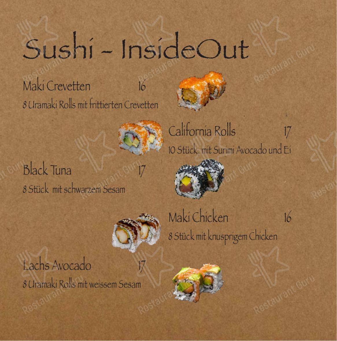 Minine in Zurigo - Menu