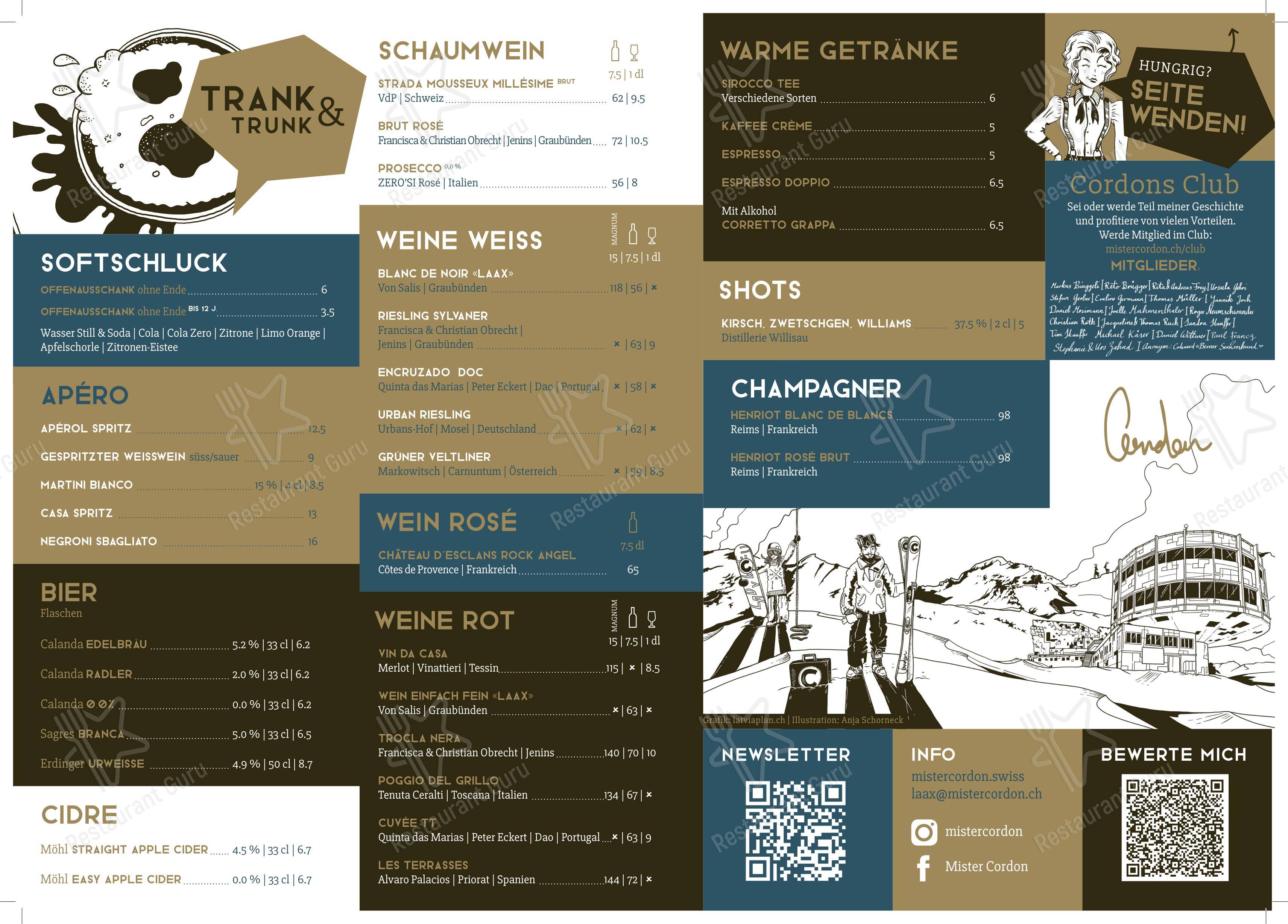 Menu per Casa Veglia in Laax