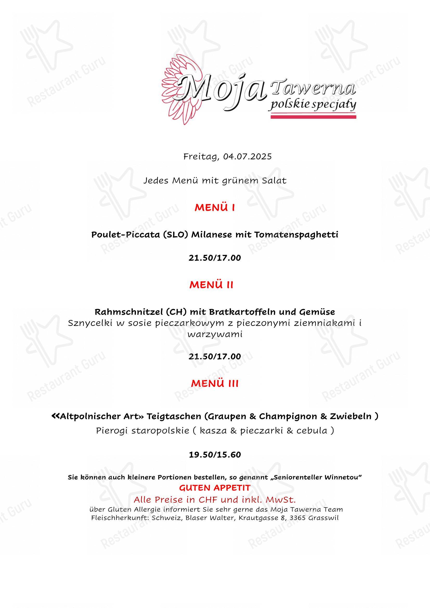 Wine Menu per Moja Tawerna in Bellach