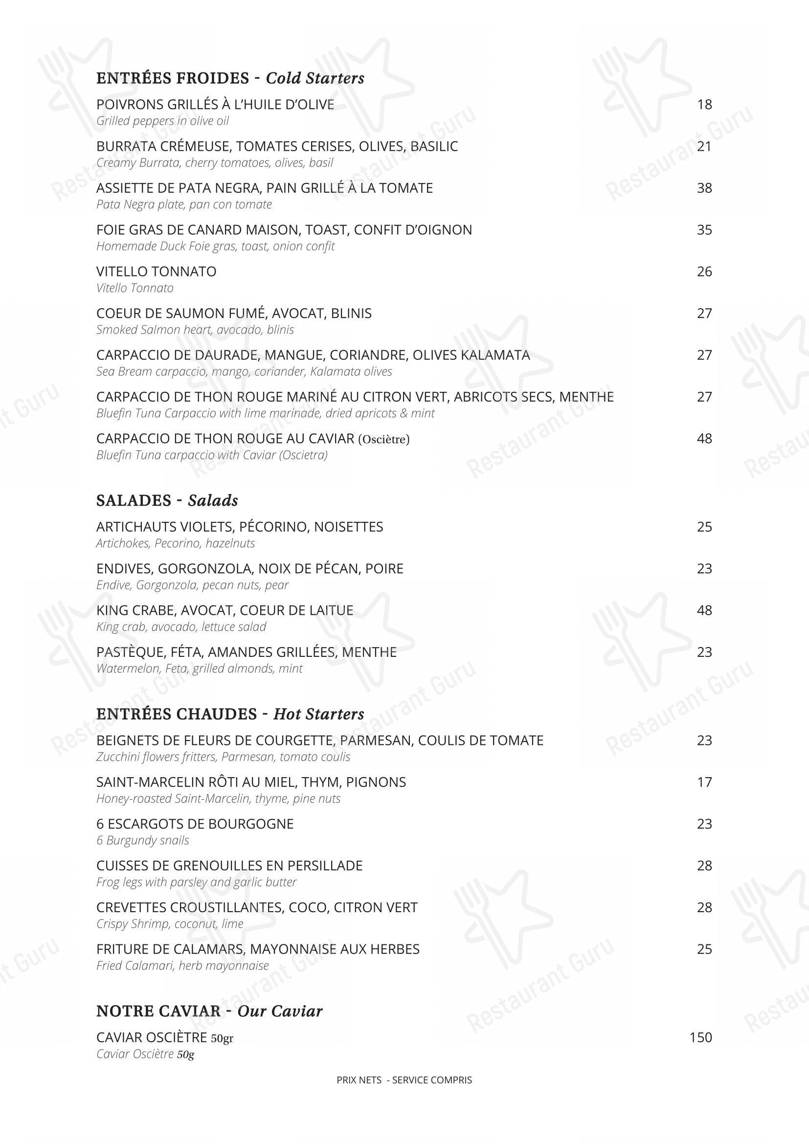 Menu pour NESPO Restaurant - Menu