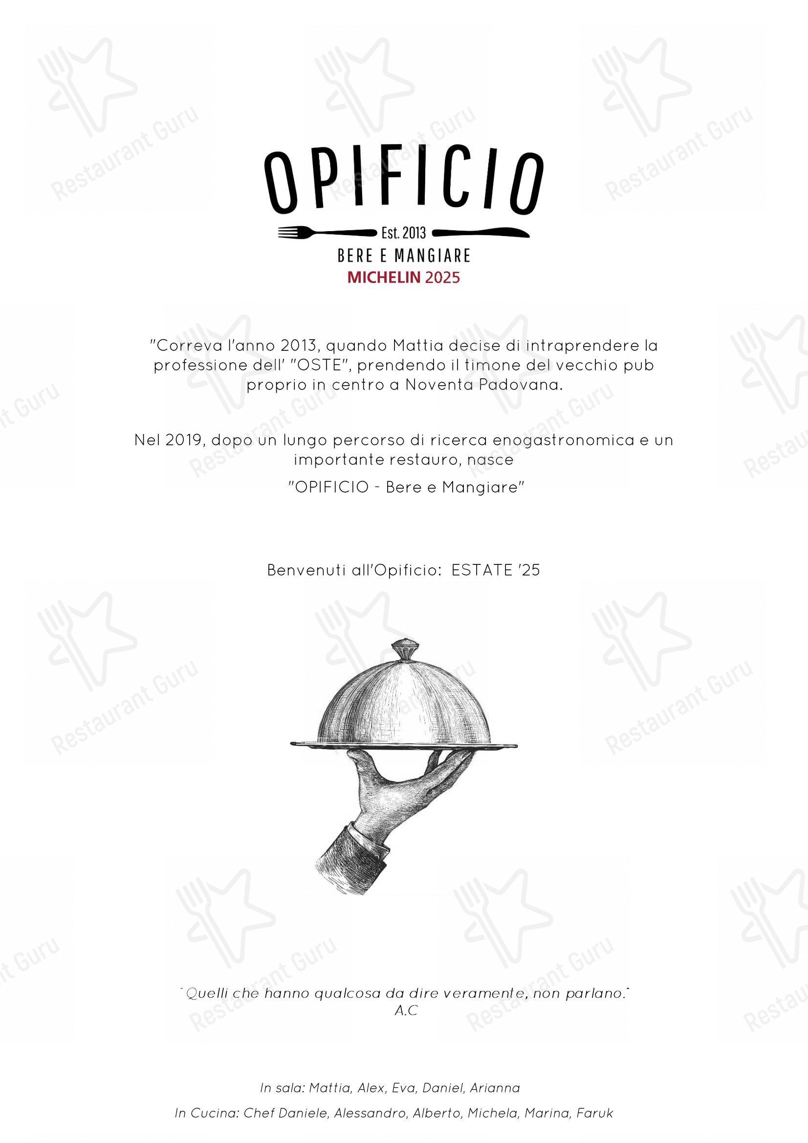 Ristorante Opificio in Noventana - Ночное меню
