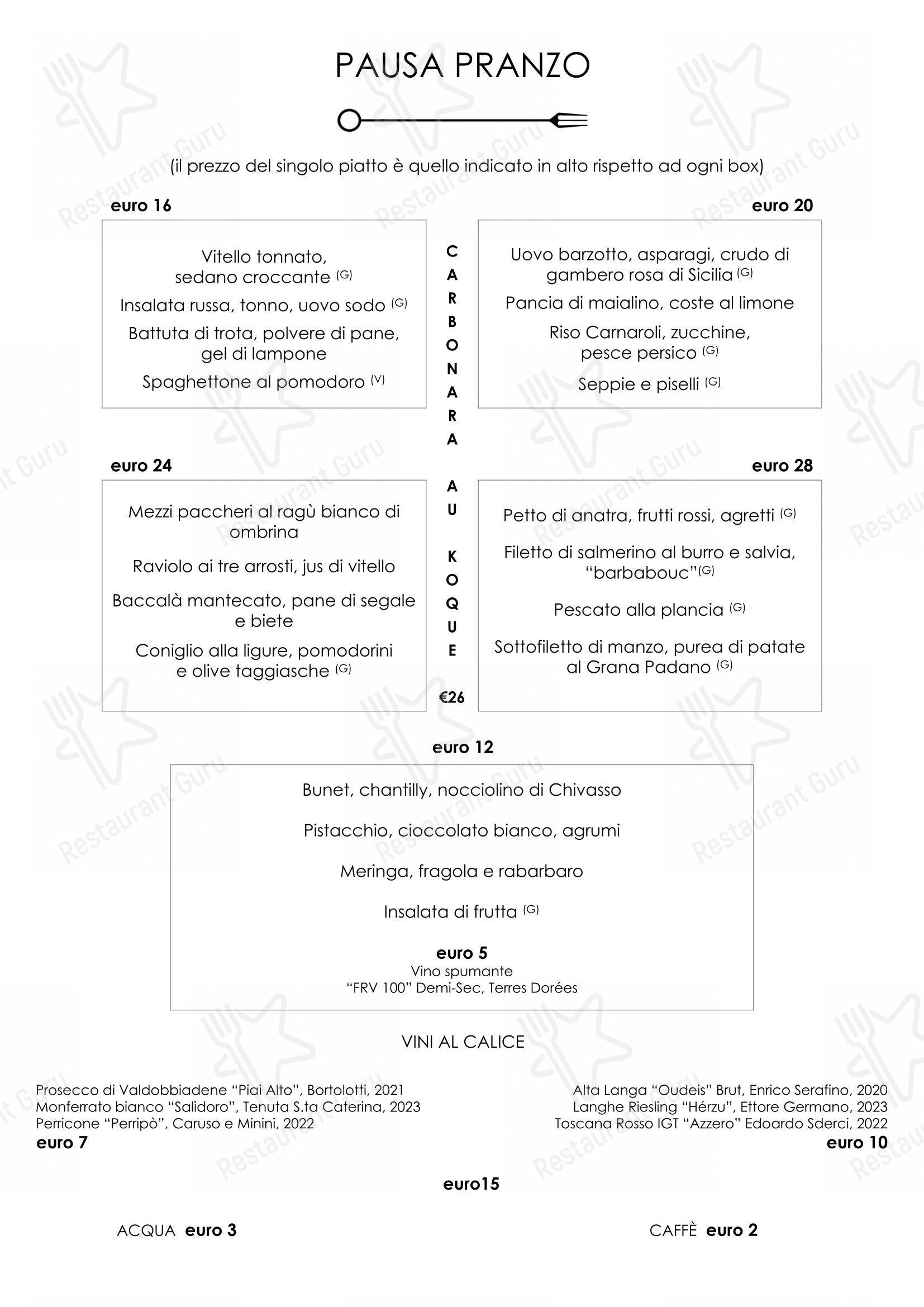 Takeaway Menu per Piano35 Ristorante in Torino