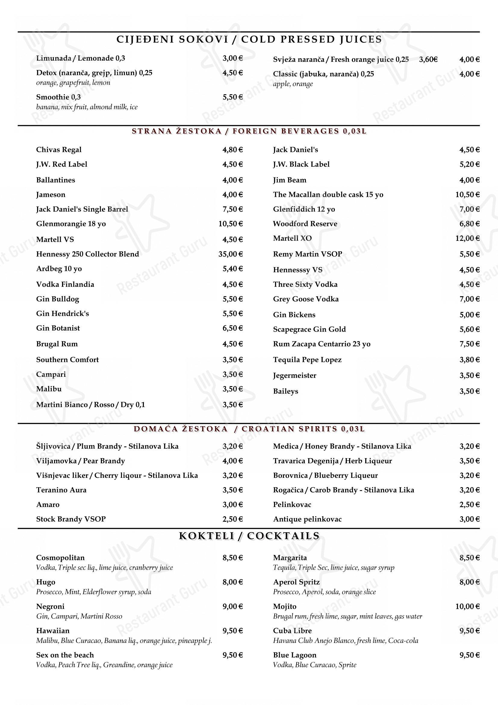 Menu bar per Plum bistro & more pub & bar