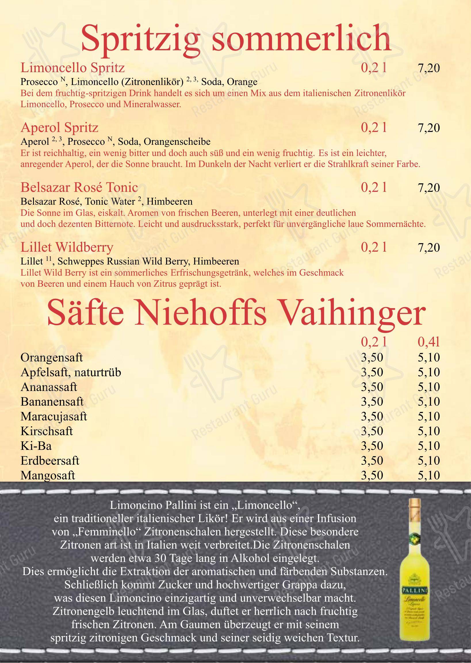 Menu pour Restaurant Journal - Menu
