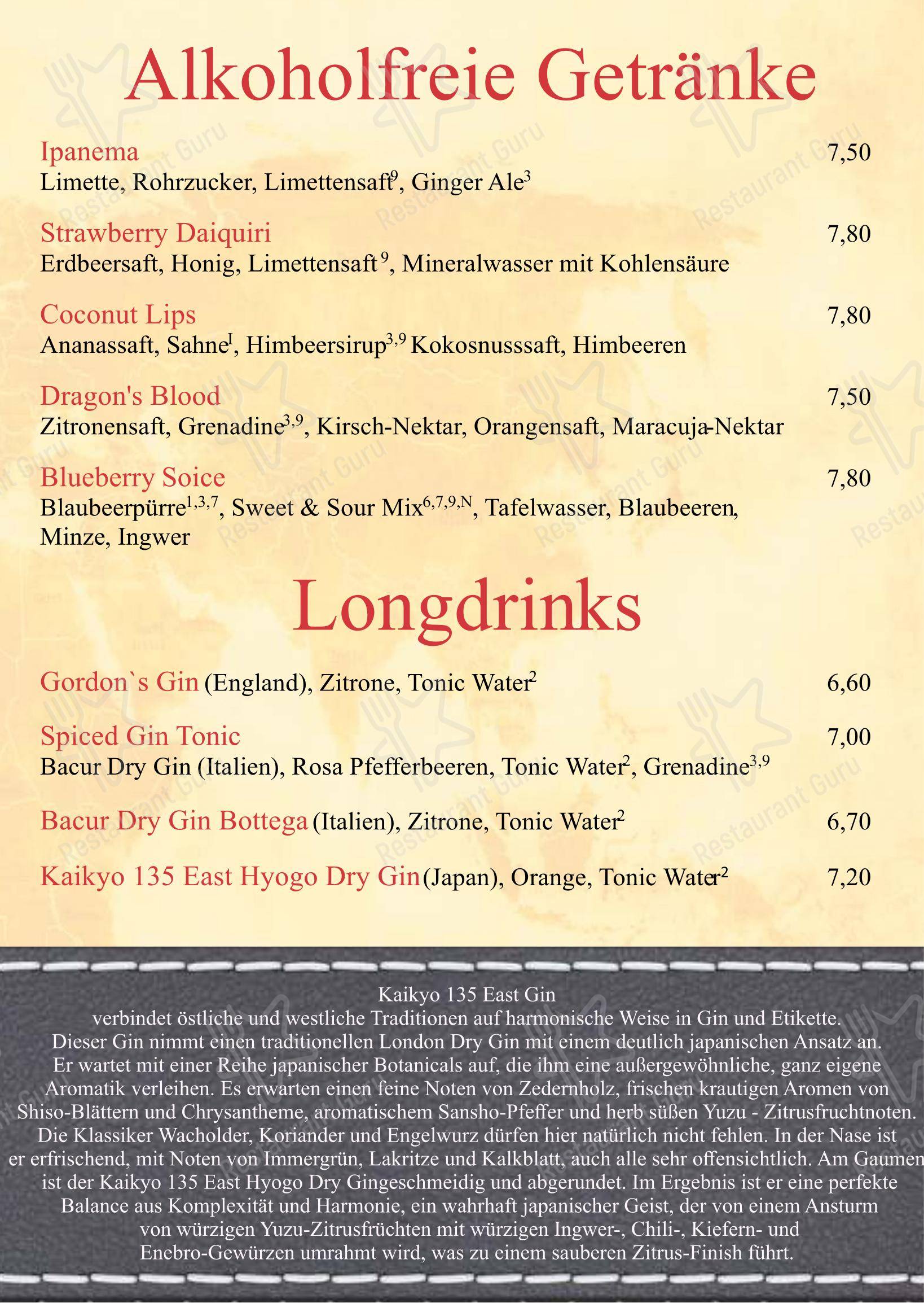 Menu pour Restaurant Journal dans Potsdam