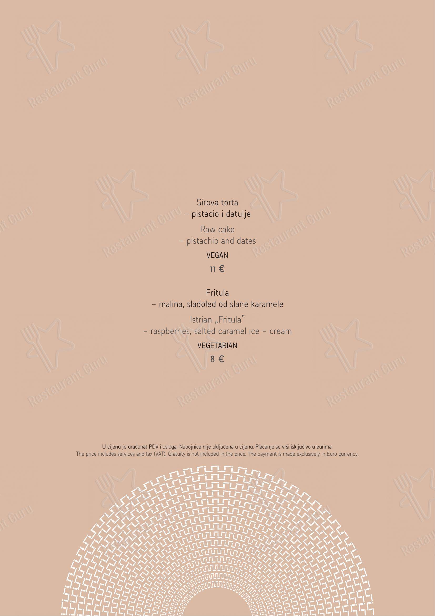 Menu bar per Restaurant Mediterraneo in Rovigno