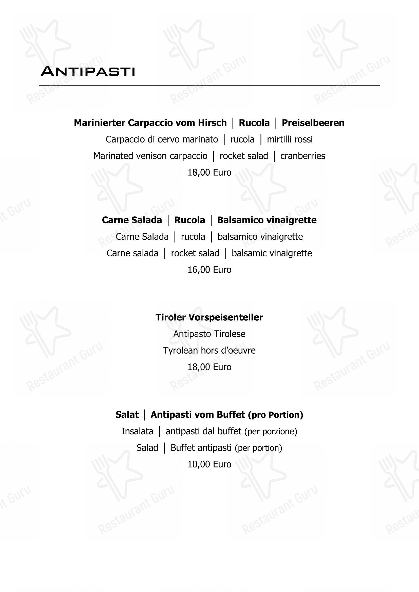Menu di Restaurant Mondschein - Menu