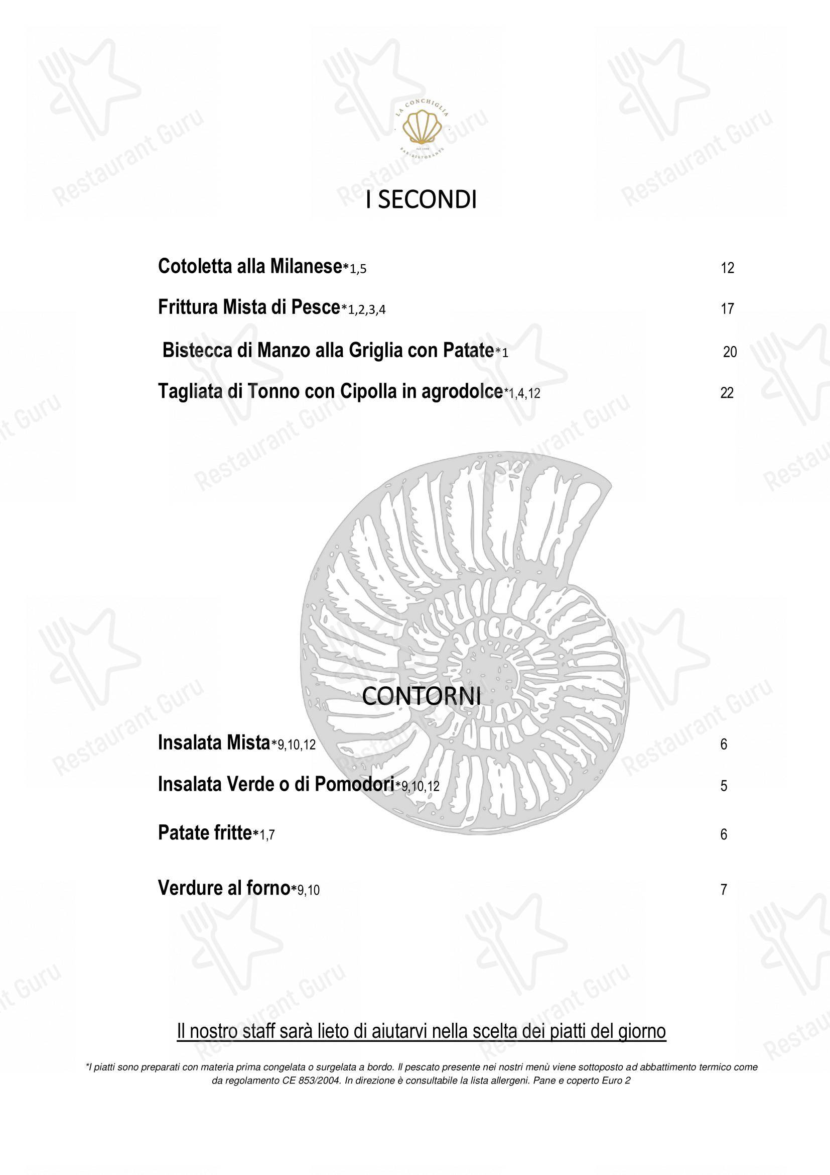 Menu di Ristorante La Conchiglia - 菜单