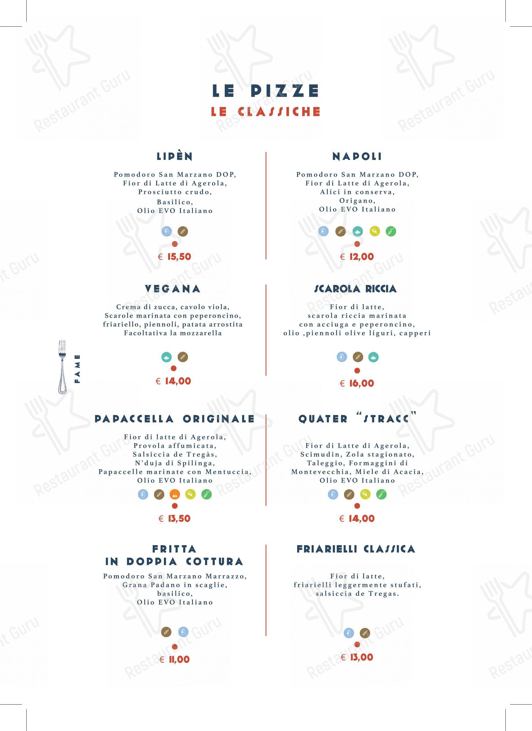 Menu bar per Enosteria Lipen in Triuggio