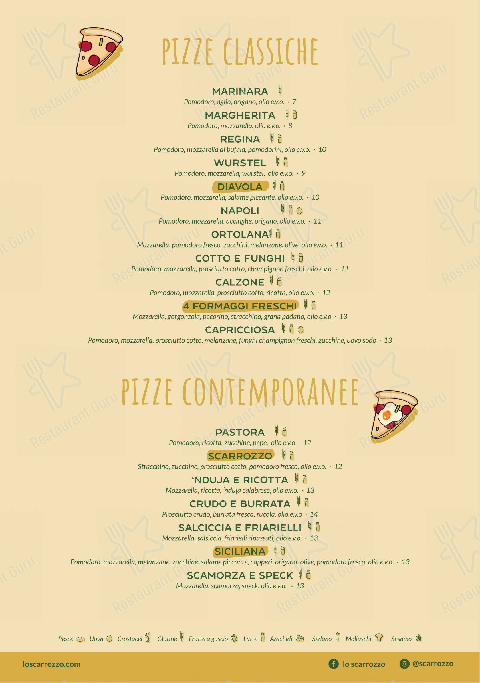 Menu di Ristorante Lo Scarrozzo - 菜单