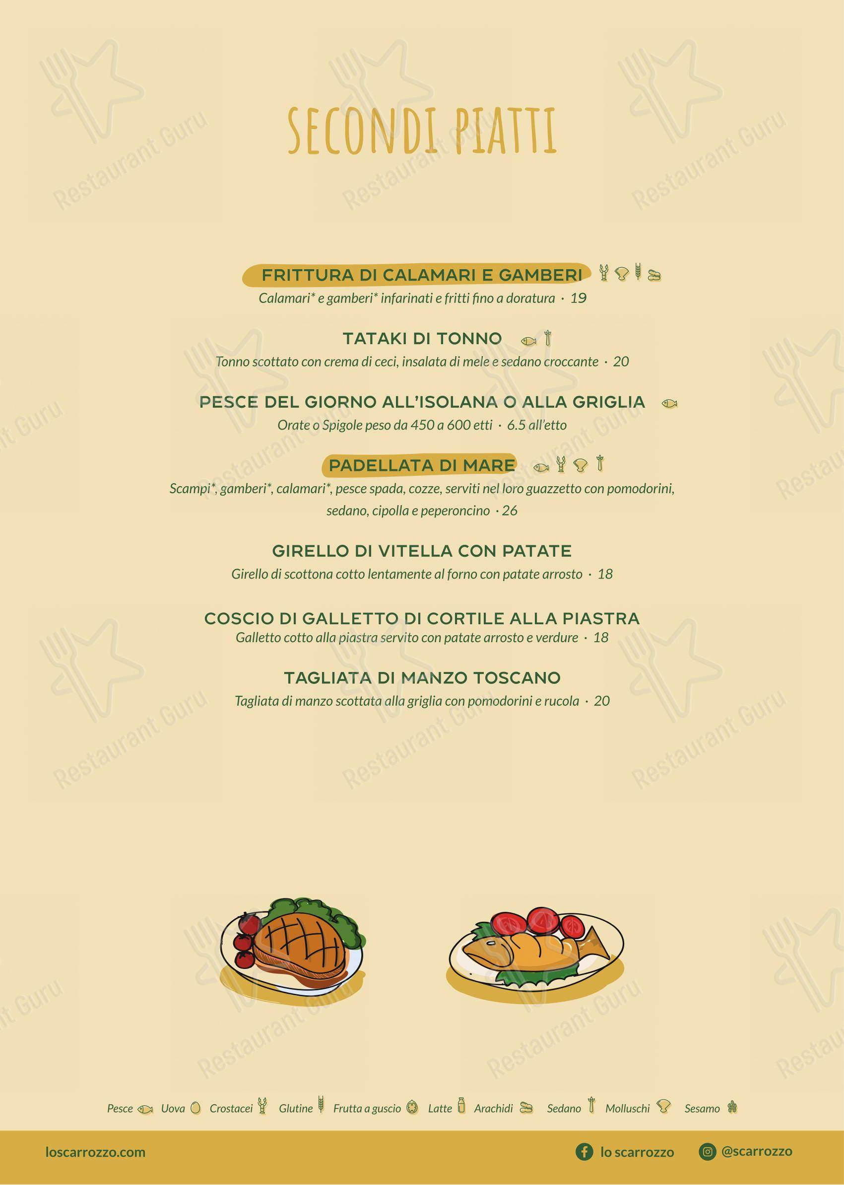 Menu di Ristorante Lo Scarrozzo - Menu
