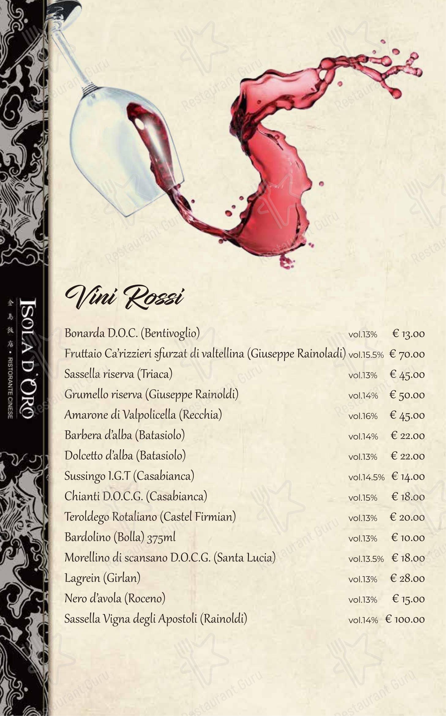 Menu per Ristorante Pizzeria Isola D'Oro in Lecco