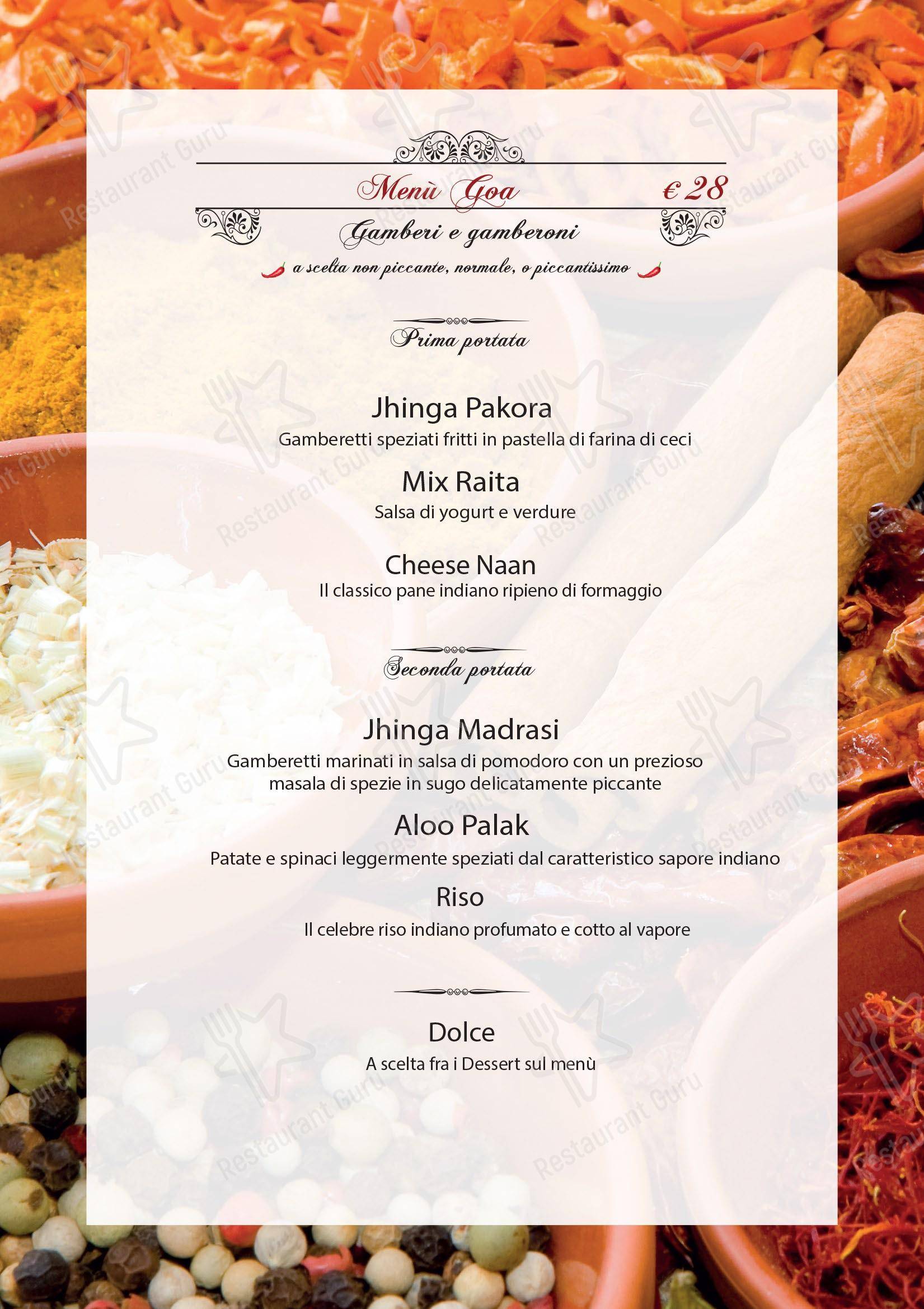 Menu di Ristorante Shri Ganesh - Menu bar