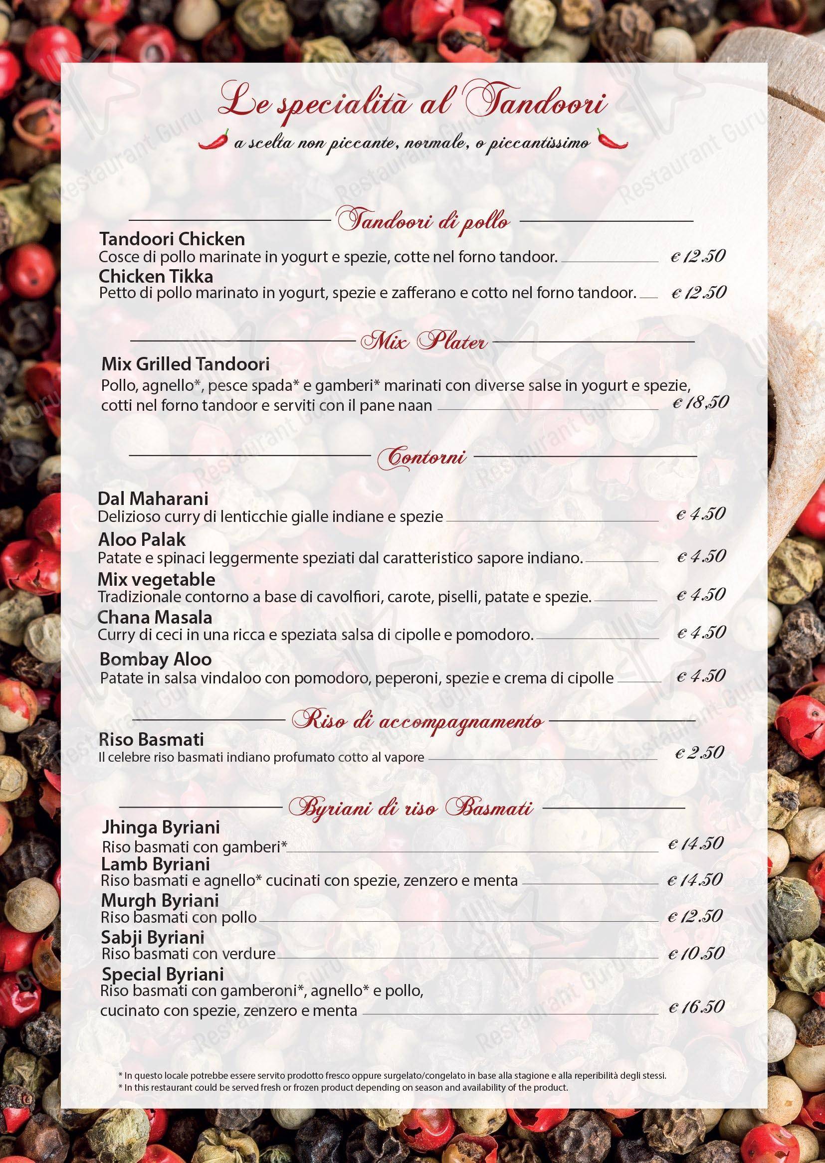 Menu di Ristorante Shri Ganesh - Menu