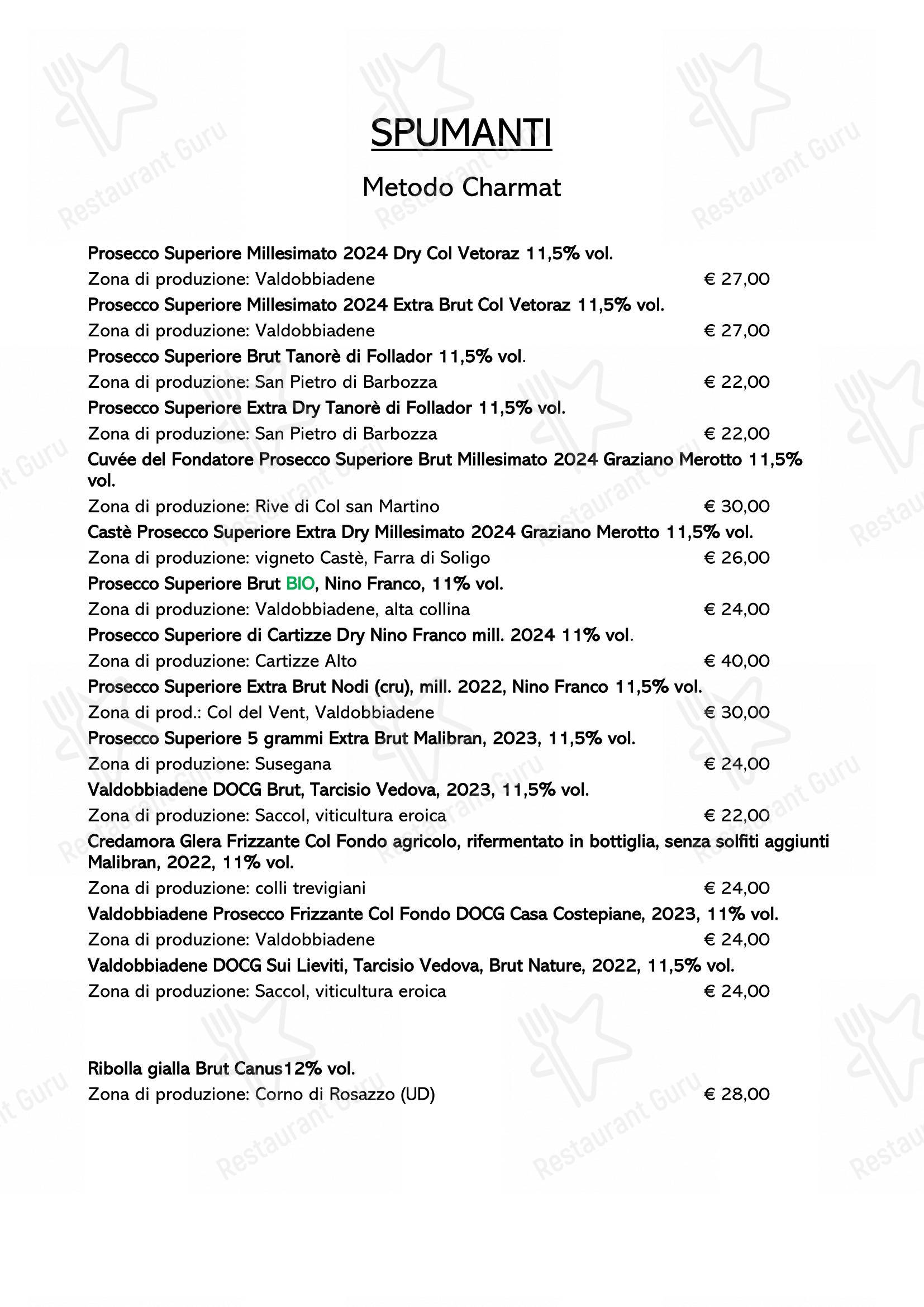 Menu di Ristorante da Buso - Основное меню