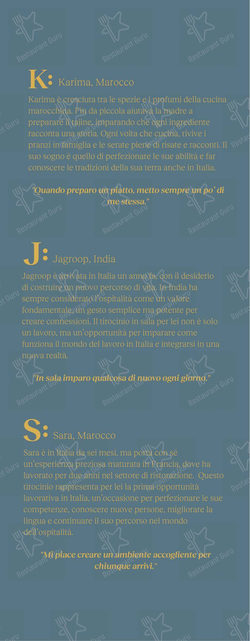 Roots in Modena - Menu bar