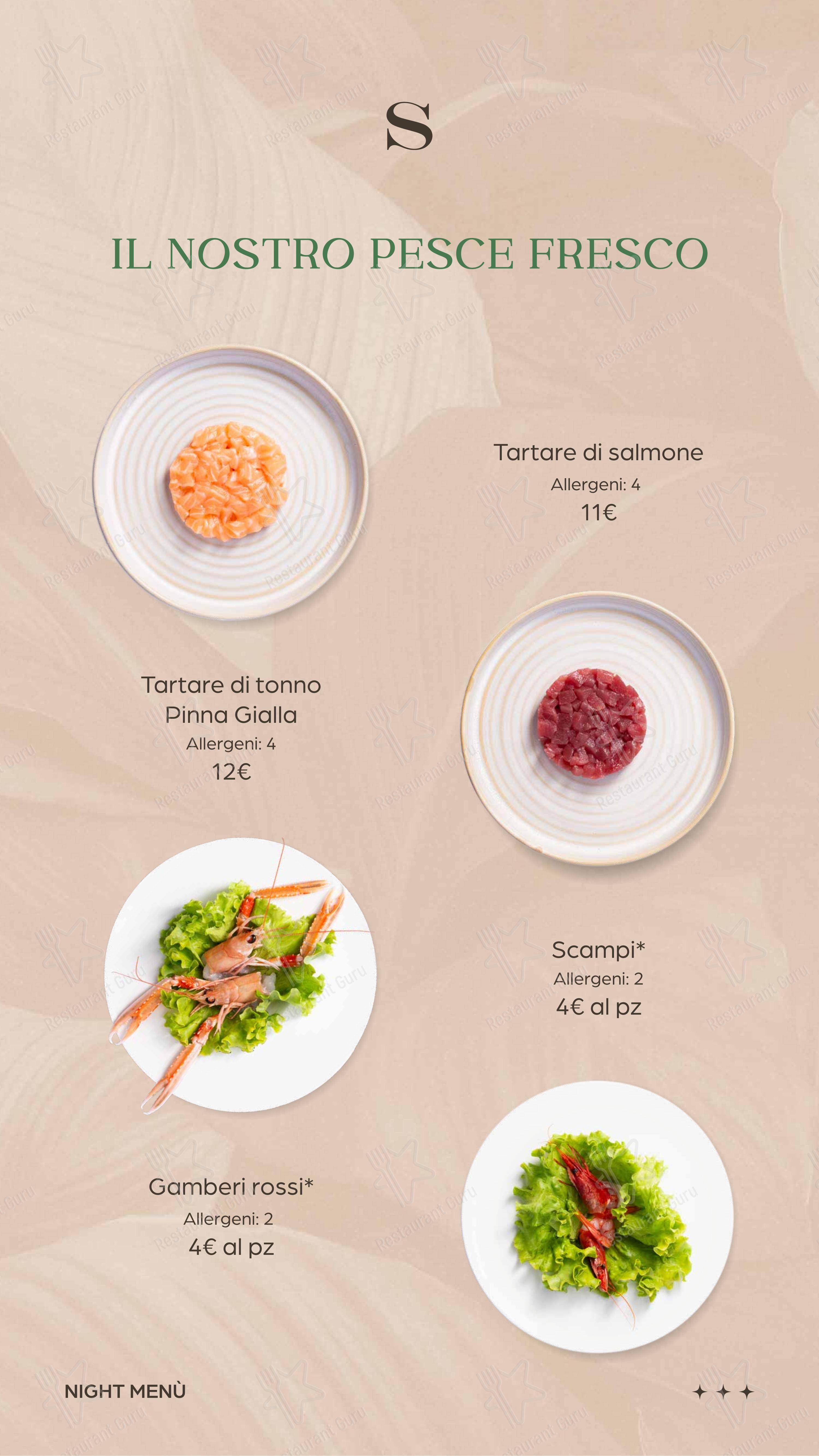 Menu di SAND BEACH CLUB SOTTOMARINA - Menu