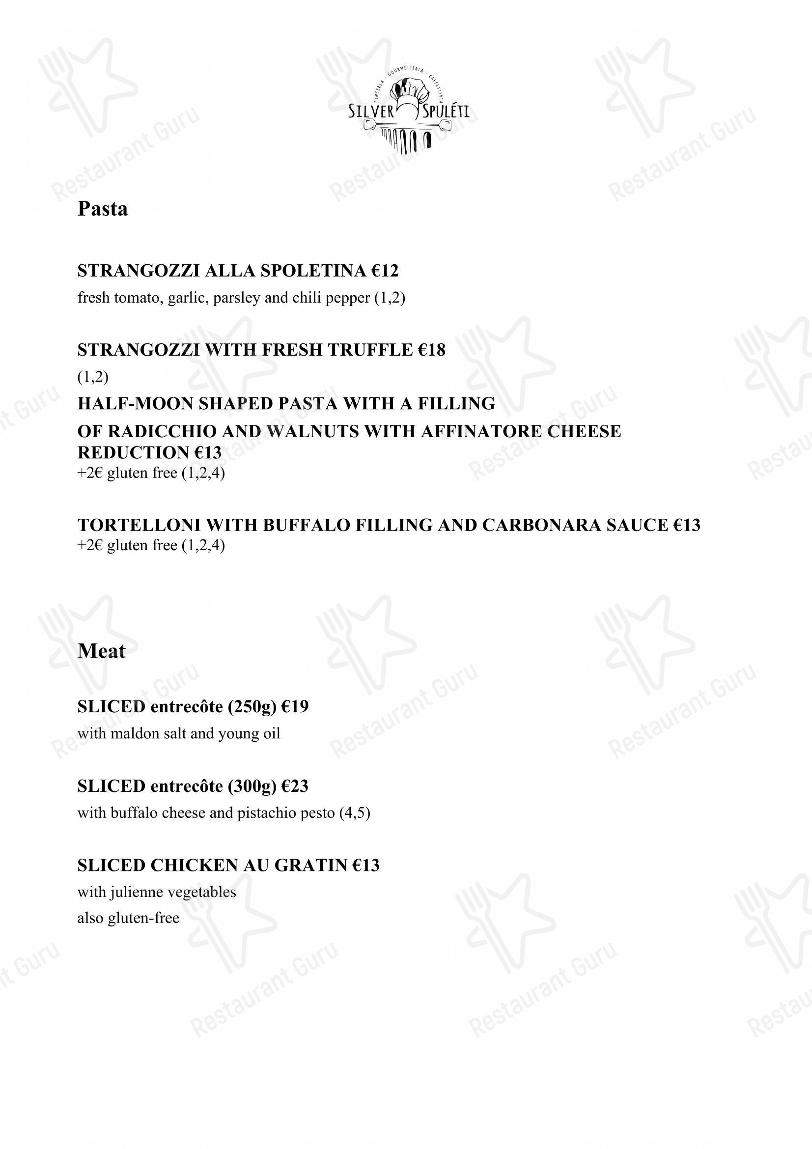Menu per Silver Spuleti in Spoleto