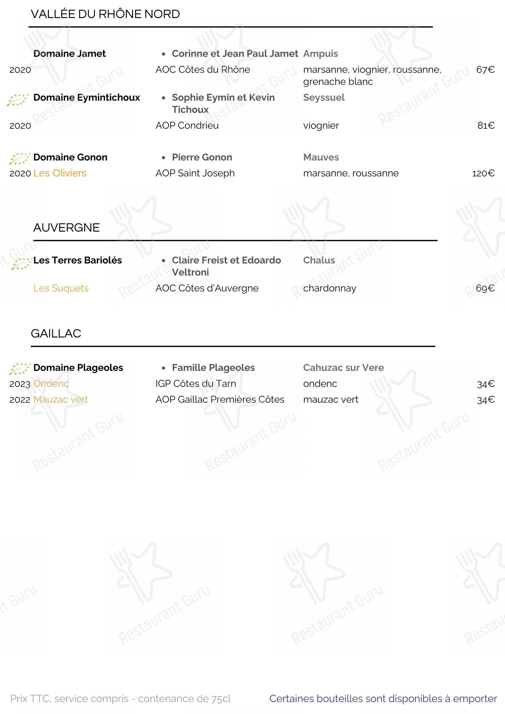 Menu pour SouKa Bistrot des Vins - Restaurant Caviste Bar a Vins - Menu bar