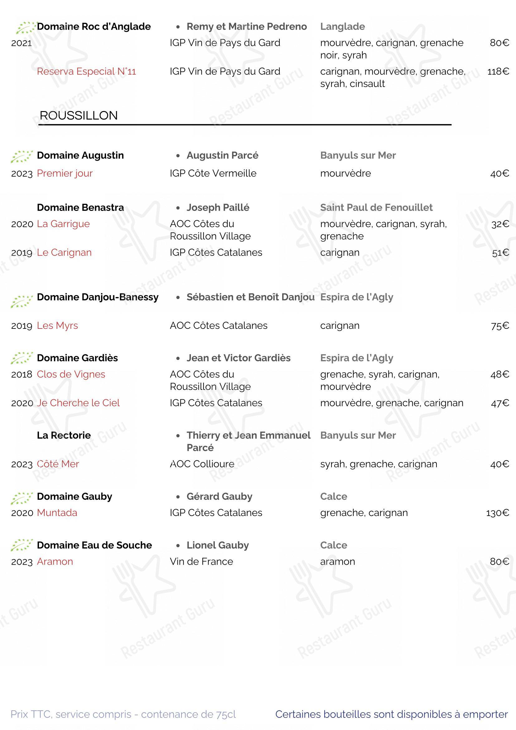 Menu pour SouKa Bistrot des Vins - Restaurant Caviste Bar a Vins - Menu bar