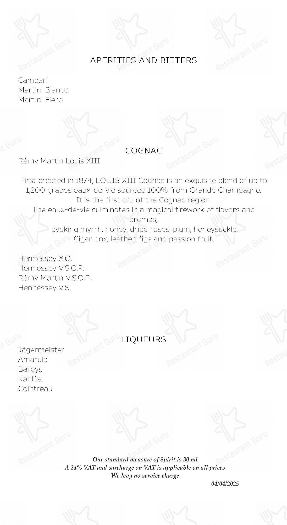 Suryamahal & Chandni menu - 菜单