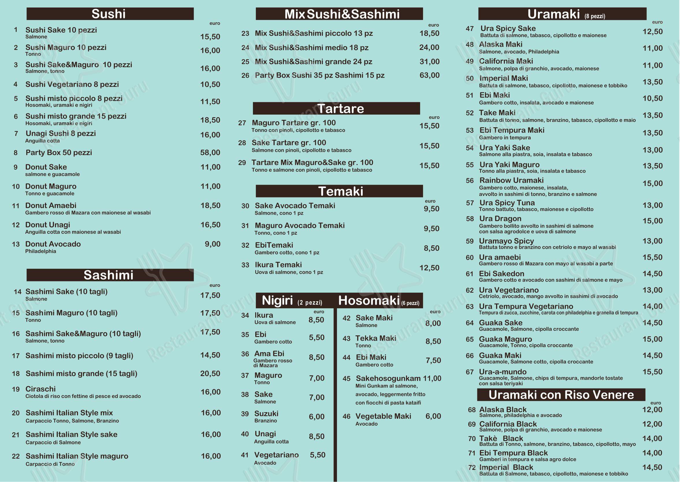 菜单 per Takè in Gallarate