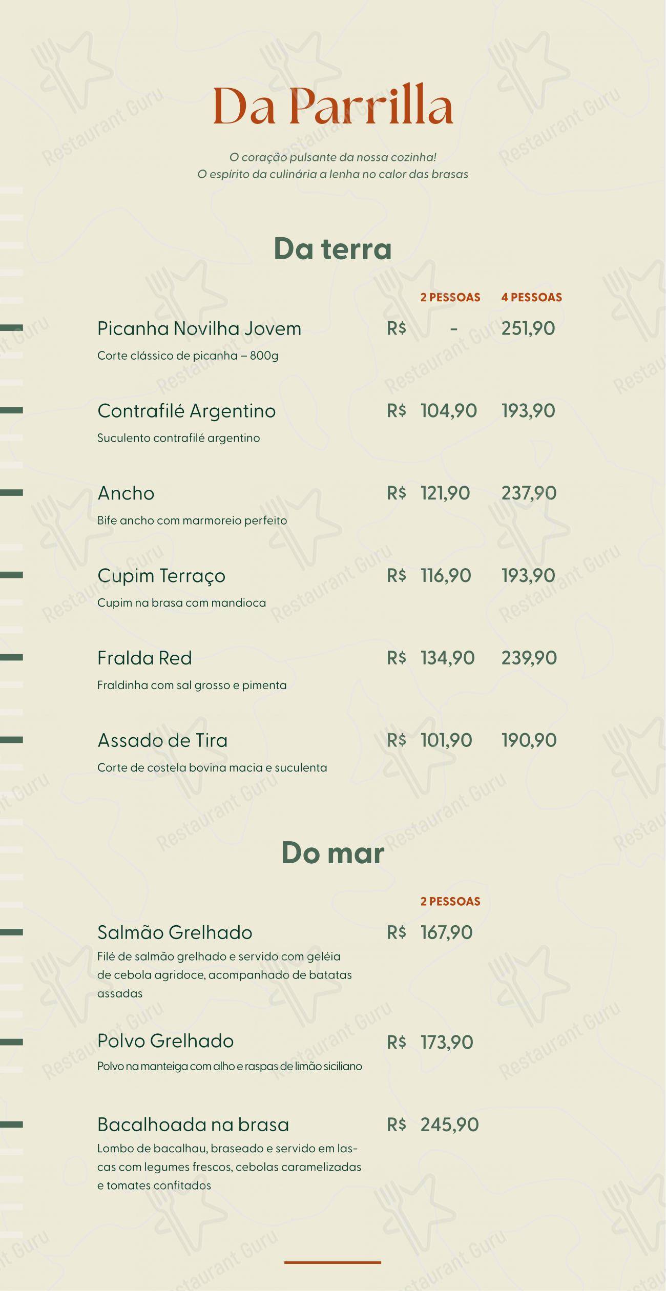 Menu para Terraço Hot Beach restaurante