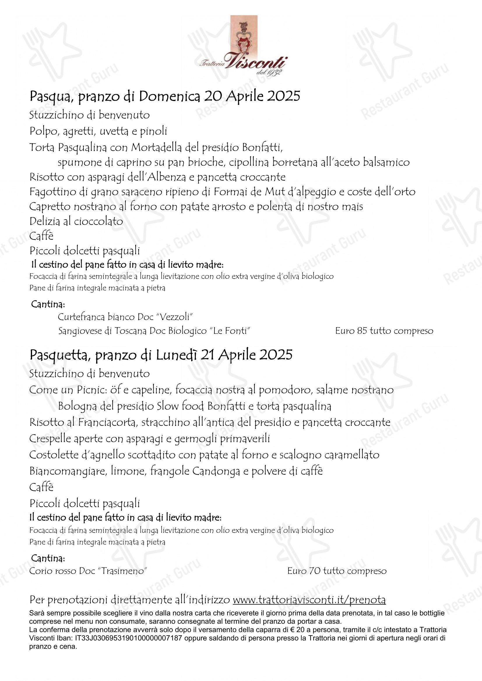 Menu di Trattoria Visconti - Детское