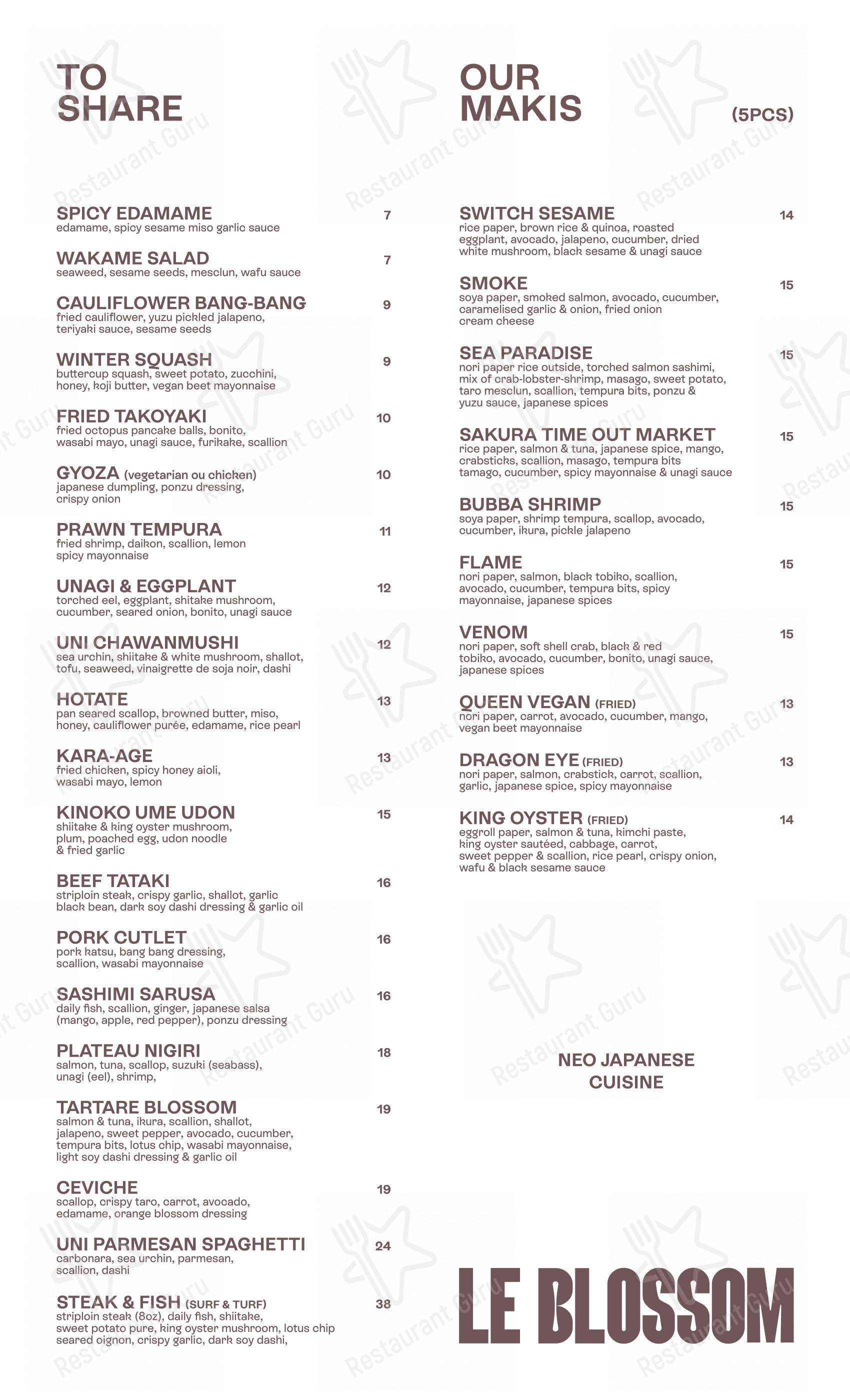 Tri Express dans Montréal - Menu