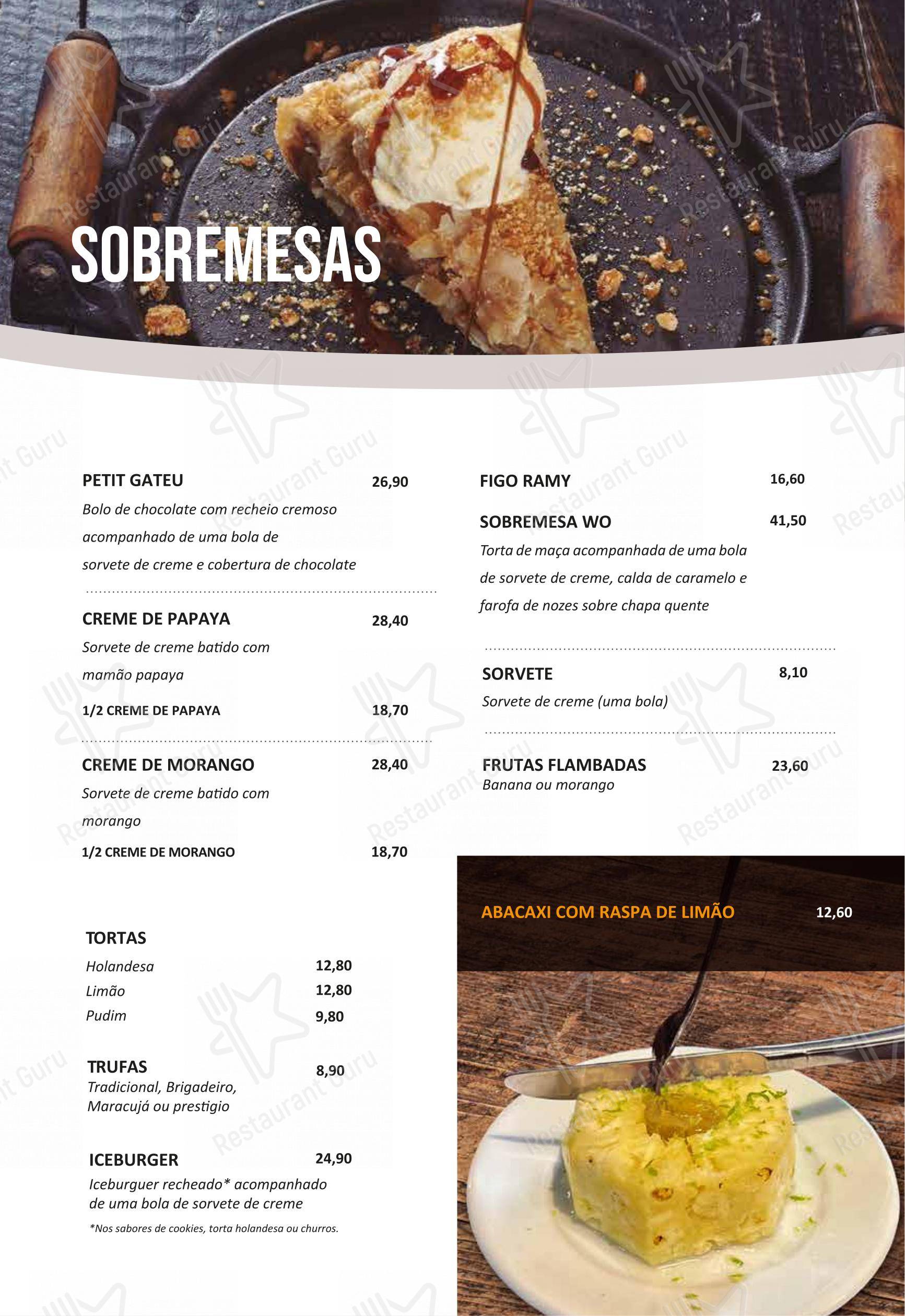 WO Brasa & Pizza menu - 菜单