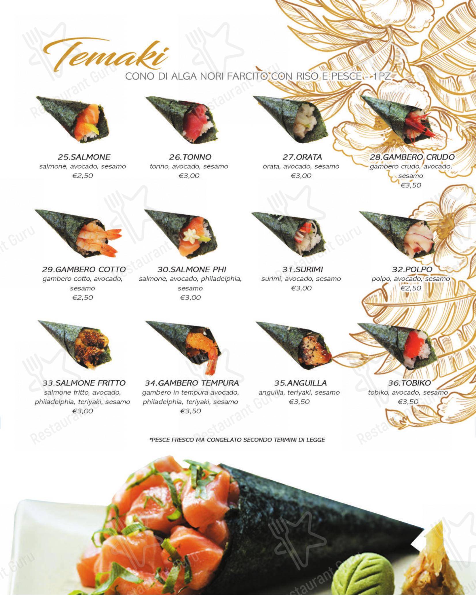 Yuki Sushi di carini in Carini - Menu
