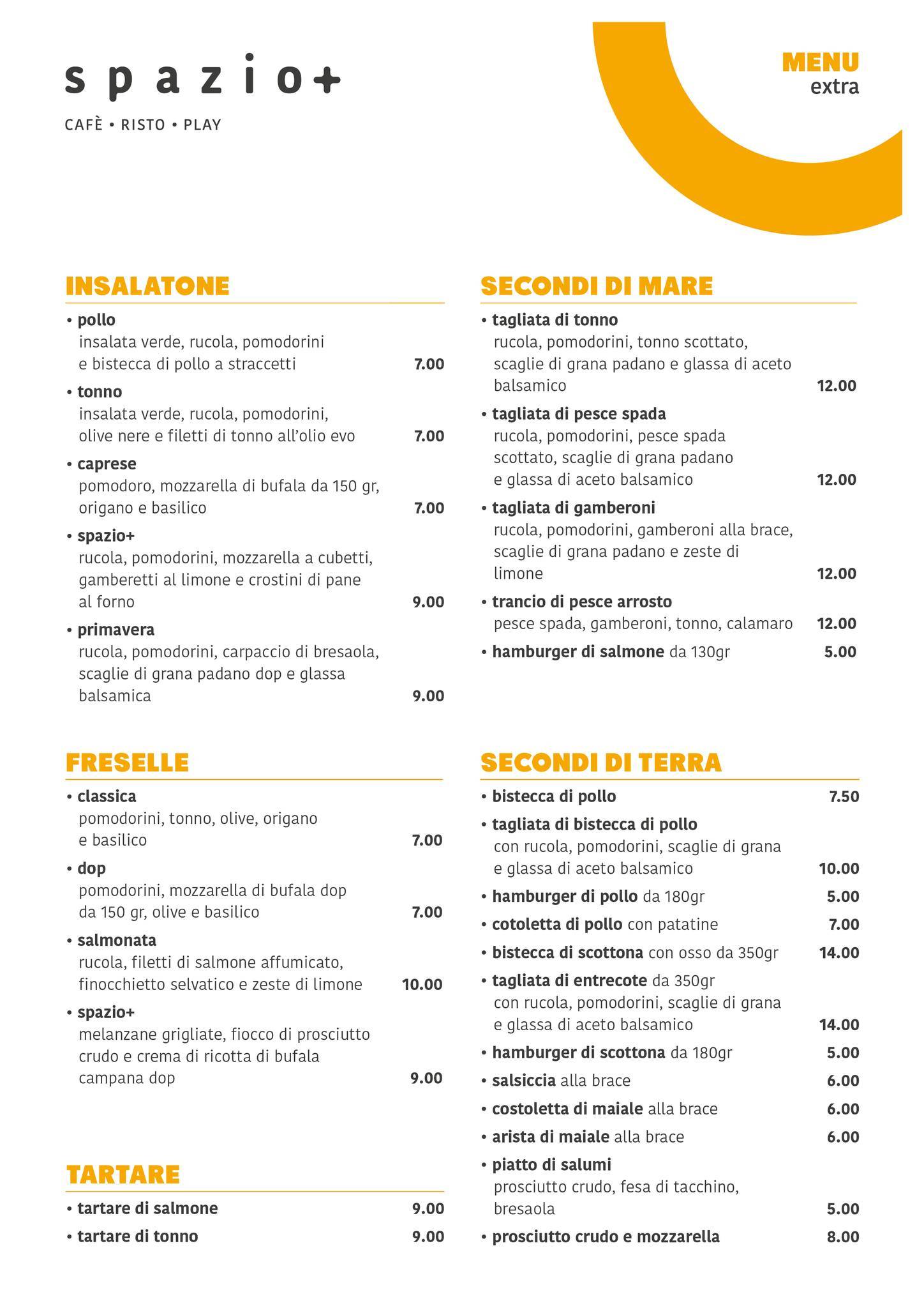 Menu di spazio + 