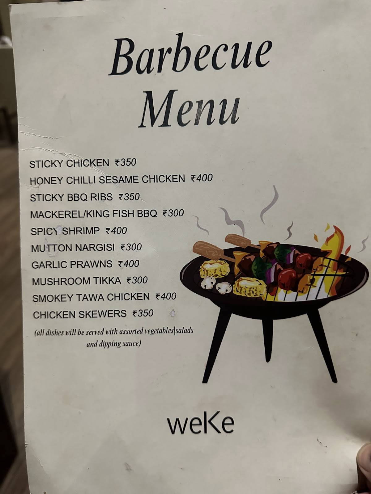 weKe Restaurant menu