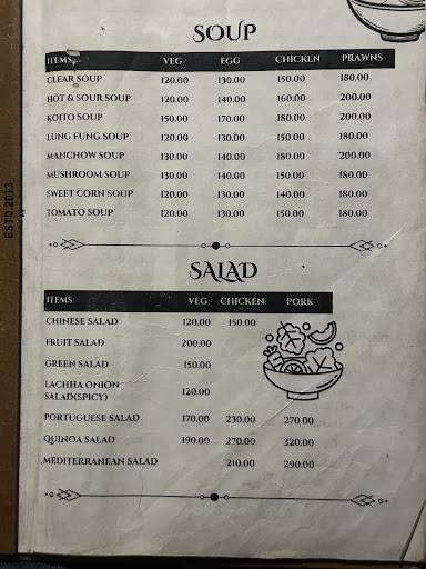 weKe Restaurant menu
