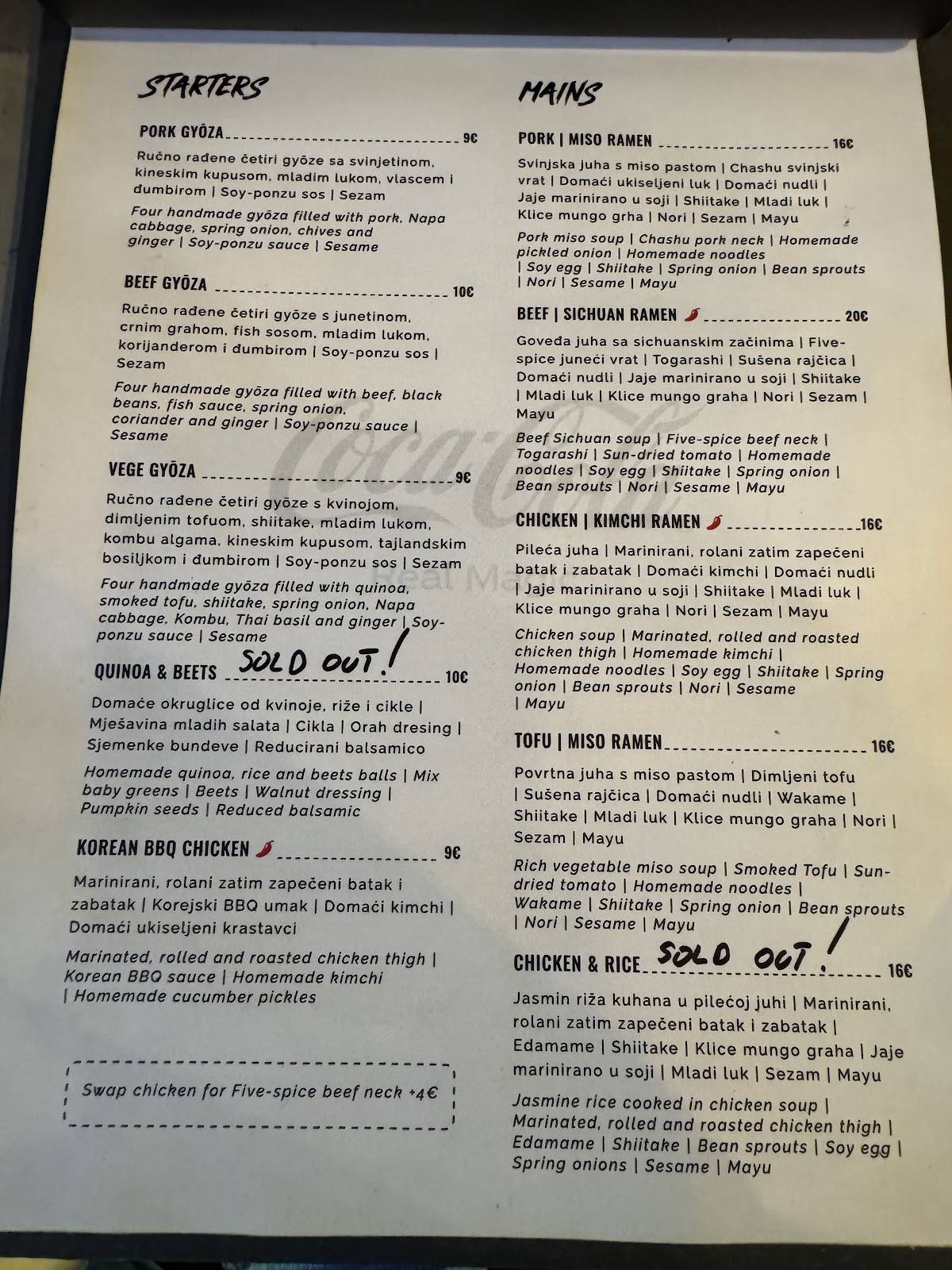 Menu di weare50 