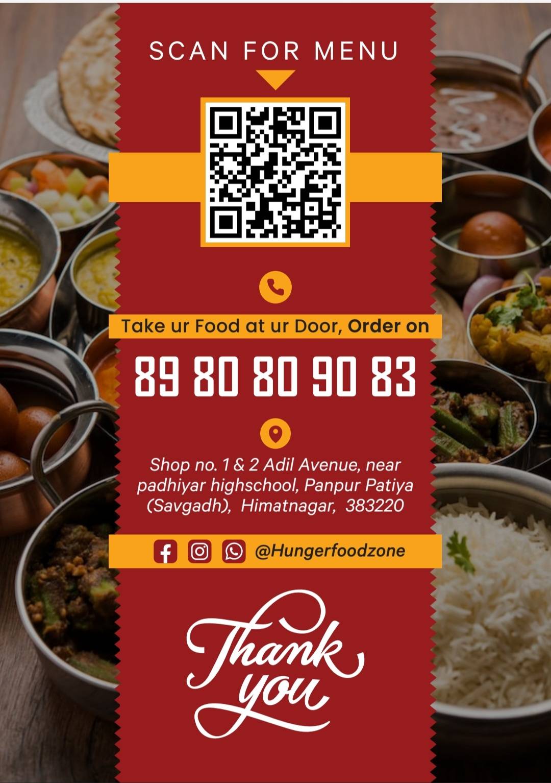 Hunger Food Zone menu