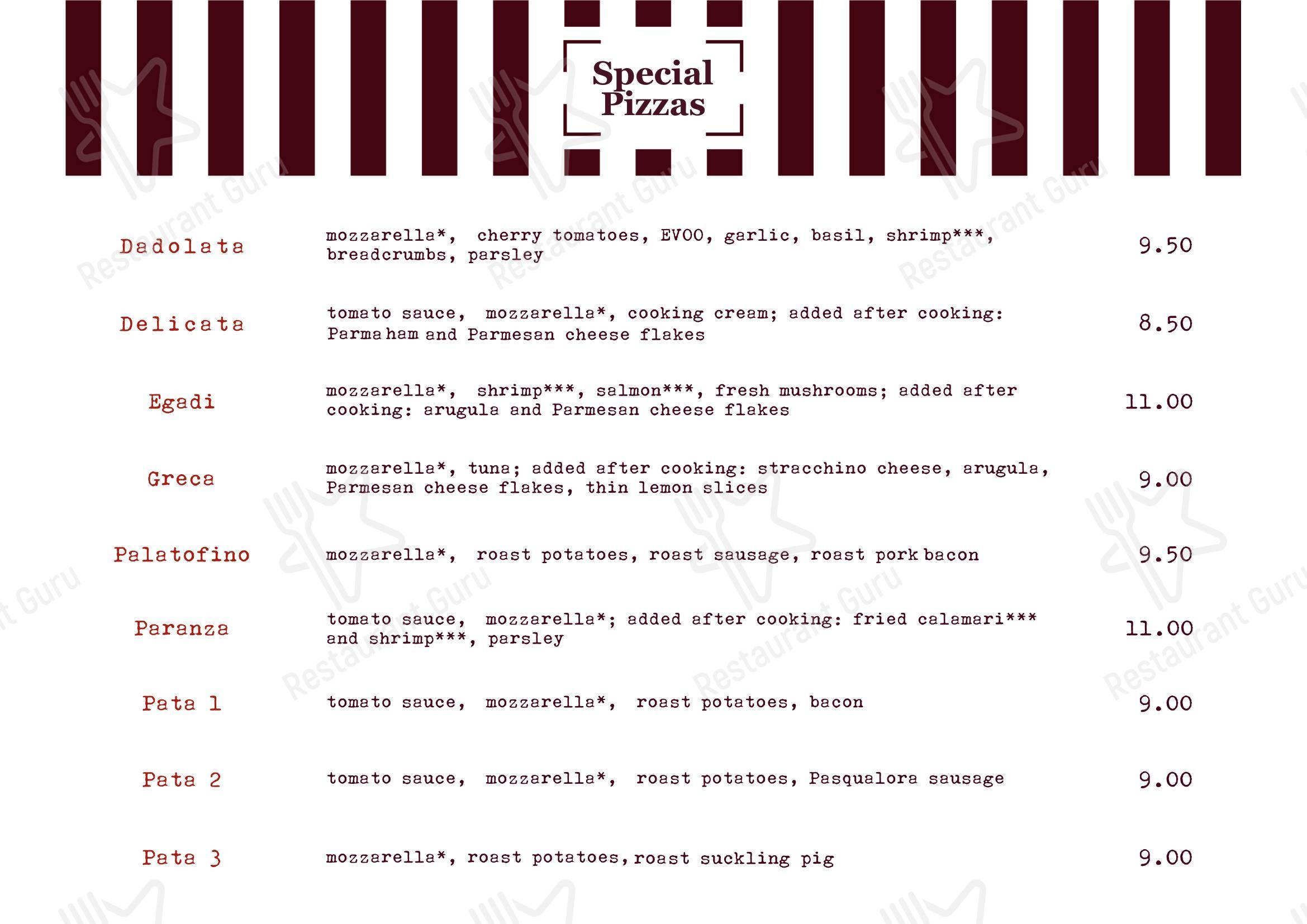 Menu di Mondo Pizza - Menu