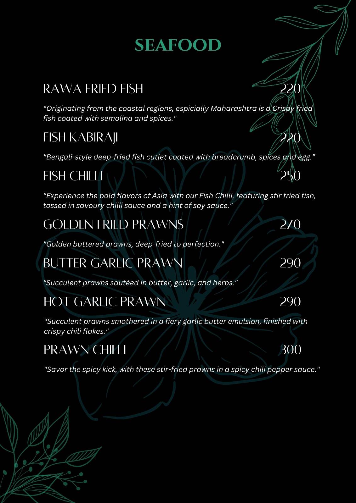 SAGA @ 1157 menu