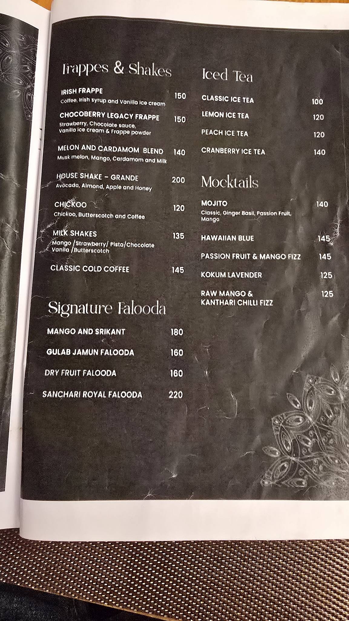 Sanchari by Chef Pillai Palakkad menu