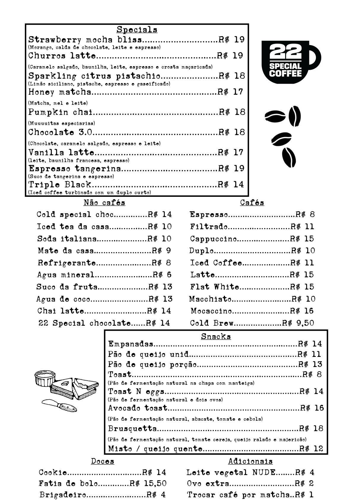 22 Special Coffee Leblon cardápio